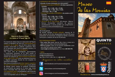 El Museo de las Momias de Quinto exhibe restos humanos momificados en su lugar de enterramiento original, "El Piquete".