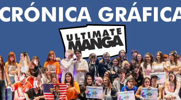 Grupo de jóvenes celebrando en el salon del manga zaragoza.