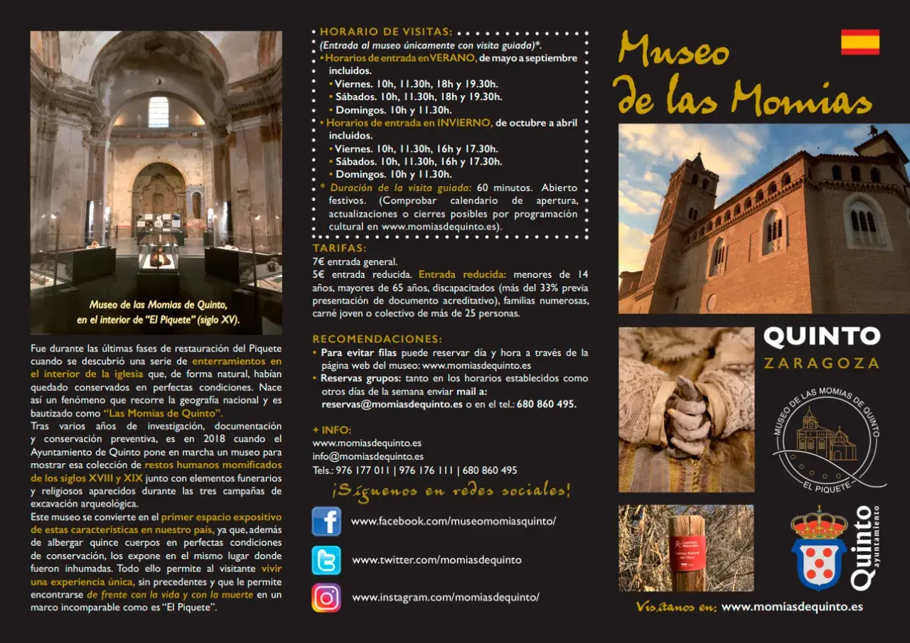 El Museo de las Momias de Quinto exhibe restos humanos momificados en su lugar de enterramiento original, "El Piquete".